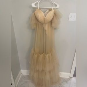 Beige Maternity Dress Small-Medium